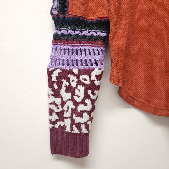 NWT Free People Switch It Up Cuff Thermal Washed Red Top Western Boho - Picture 6 of 11